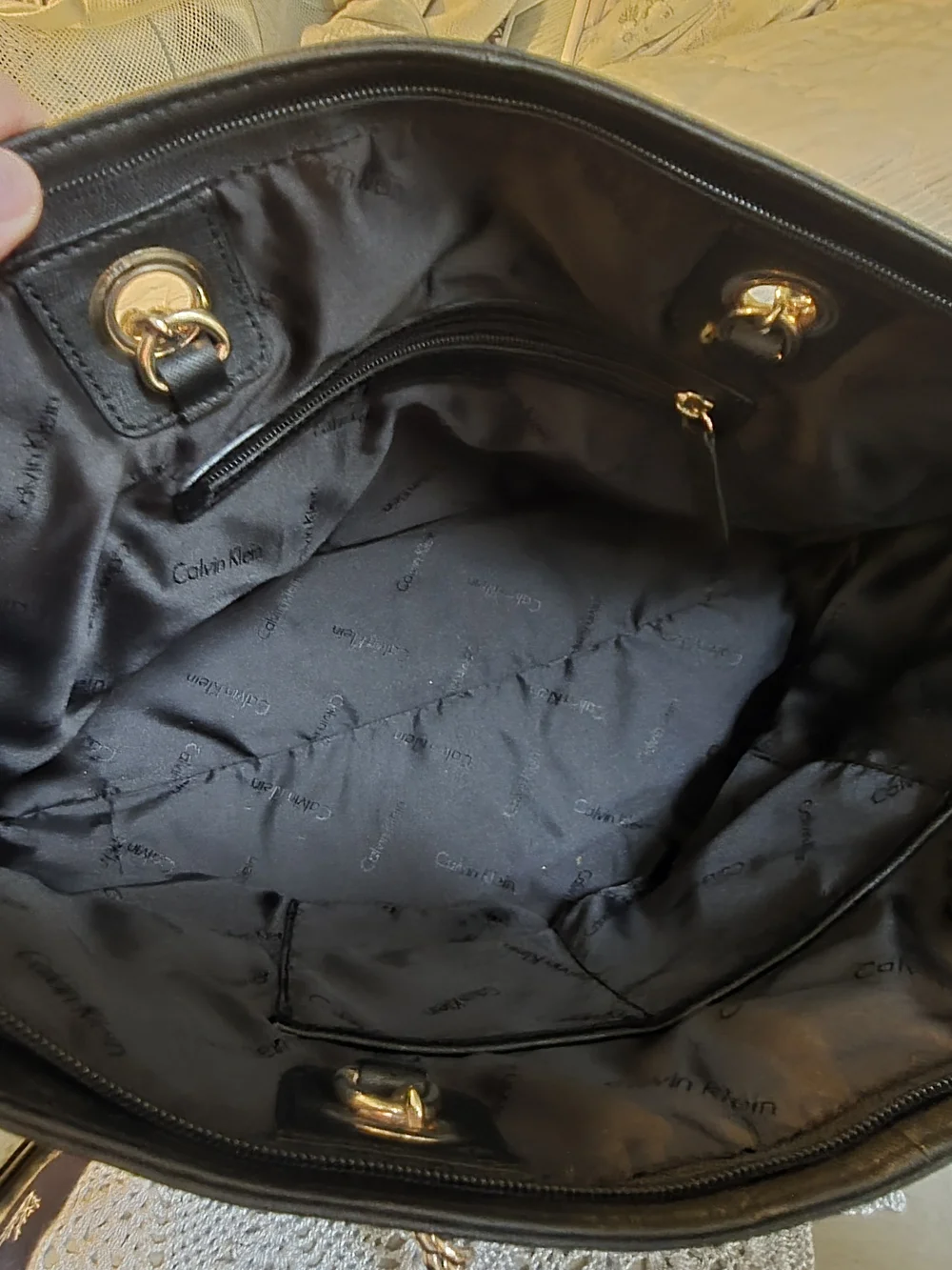 Calvin Klein Black Chain-Handle Tote